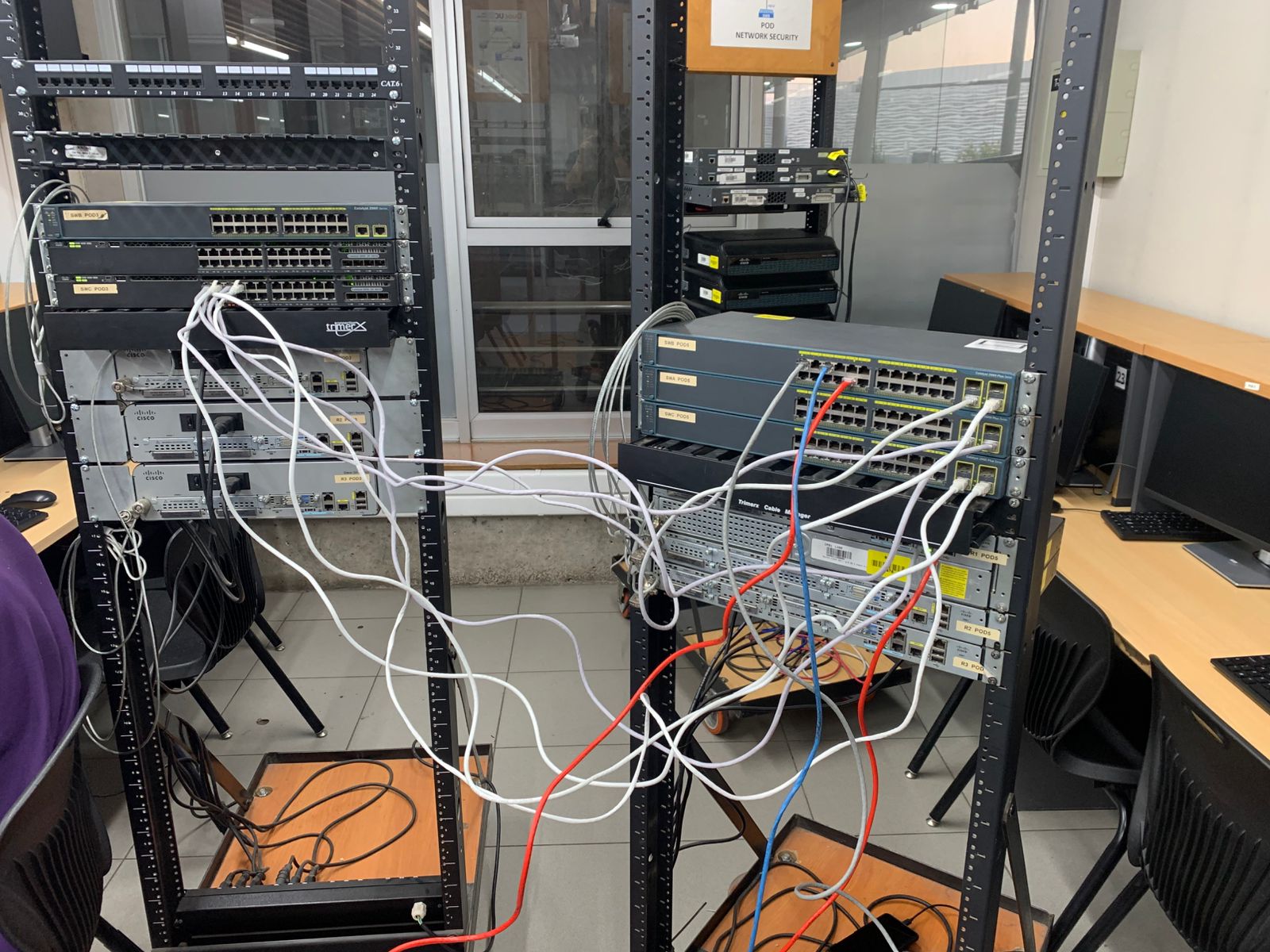 Equipos Cisco en Rack de Laboratorio