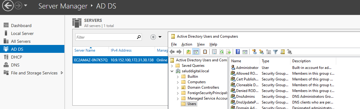 Active Directory Users and Computers