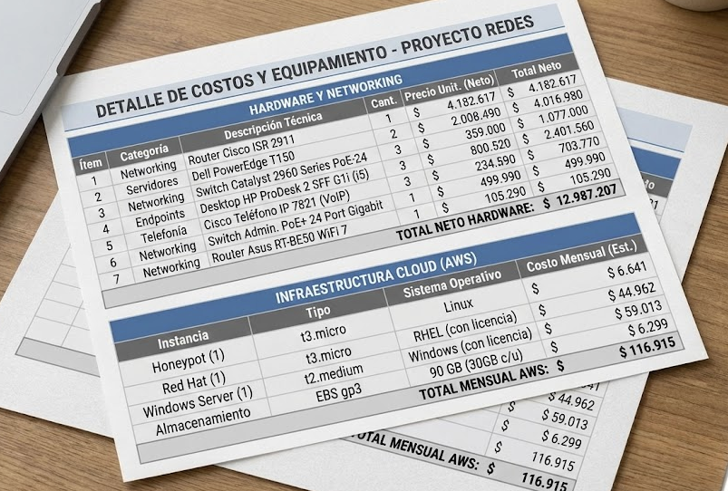 Tabla de Costos del Proyecto
